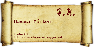 Havasi Márton névjegykártya