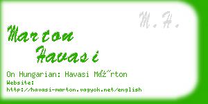 marton havasi business card